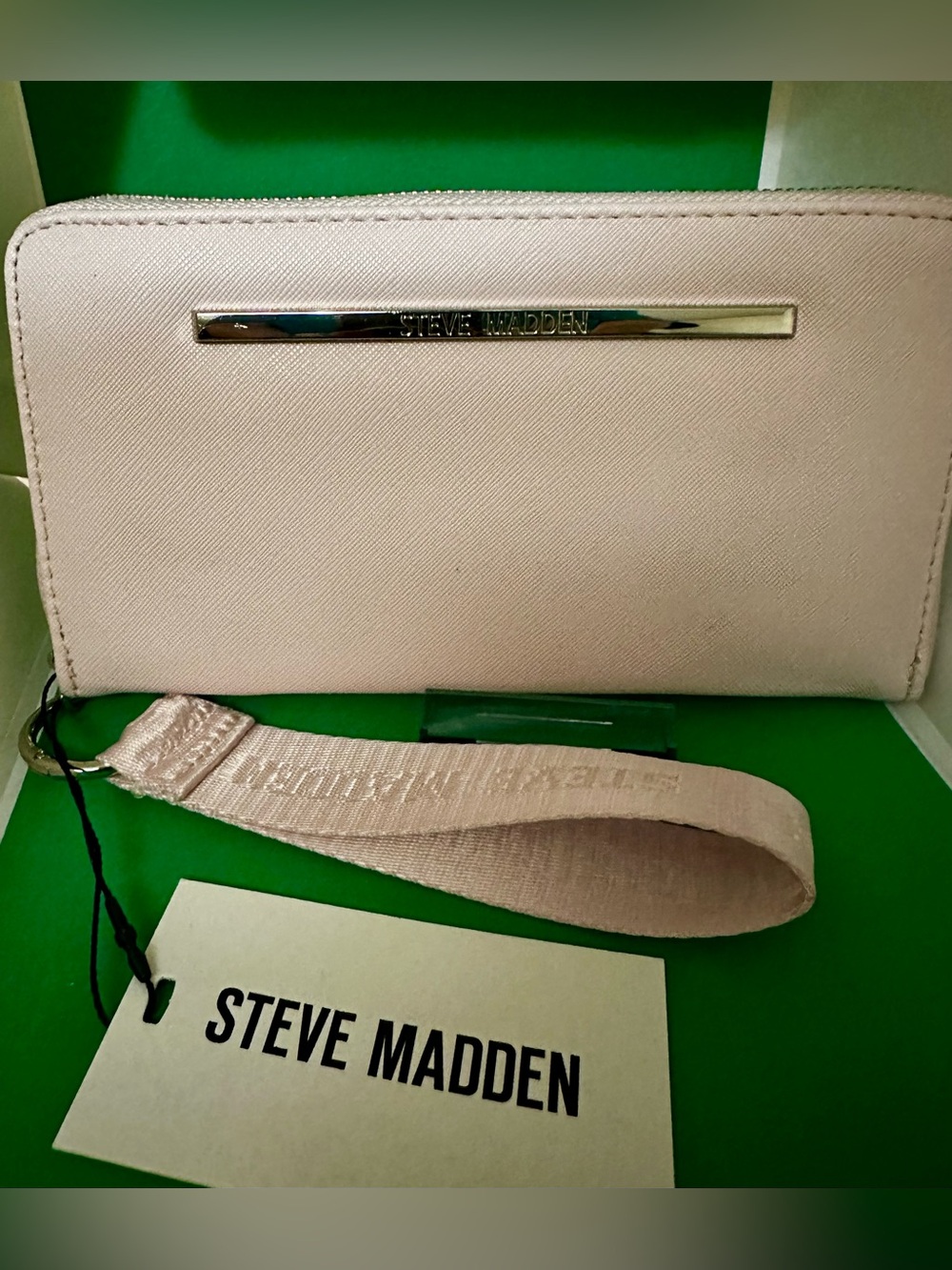 Steve Madden Pink Frost Zip-Around Wallet Wristlet